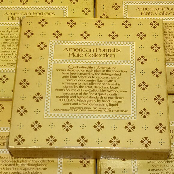 Avon American Portraits Plate Collection 1985 Set Of 5 Including Original Boxes - Picture 13 of 15